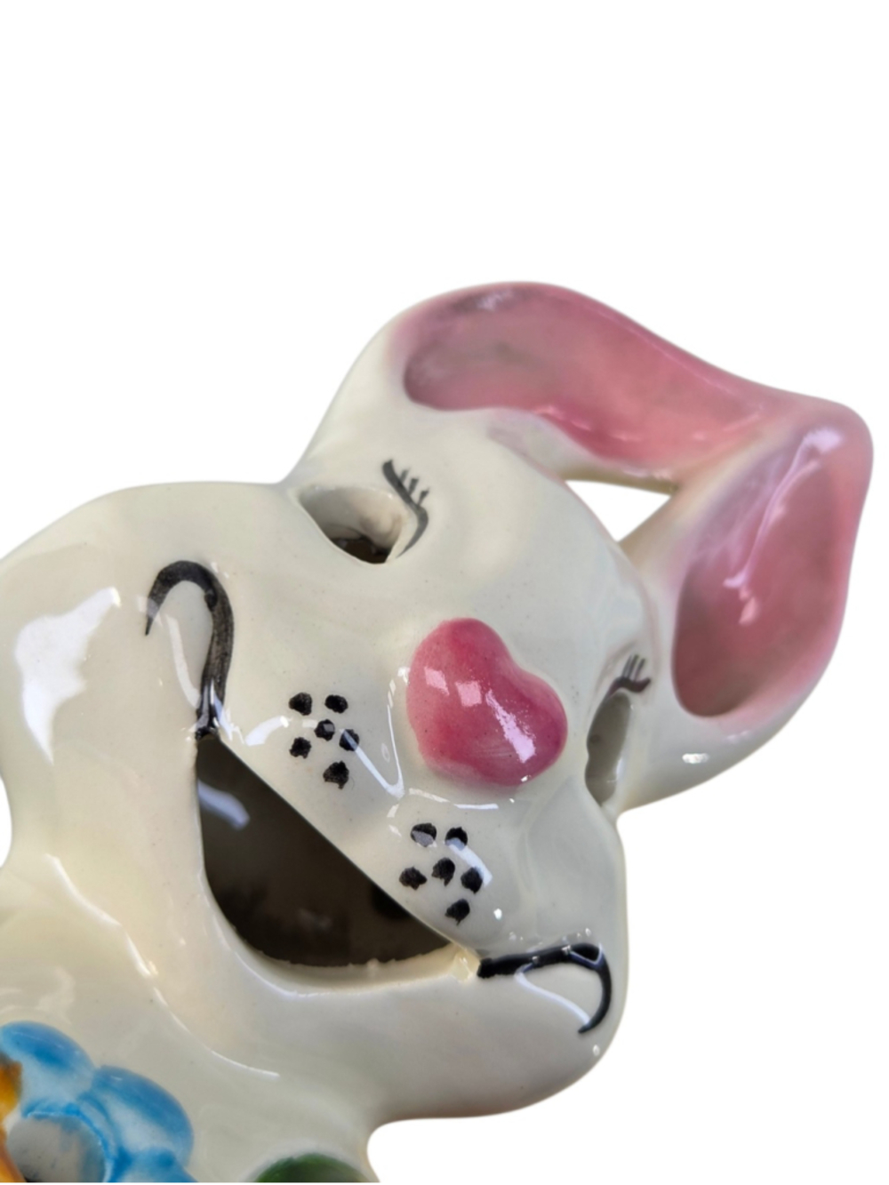 Vintage McCoy Easter Bunny McLights Ceramic Flower Frog Vase Luminary USA - Picture 9 of 9